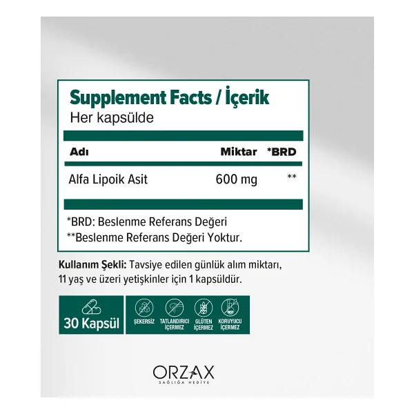 Ocean Alfa Lipoik Asit 600 mg 30 Kapsül - Görsel 10