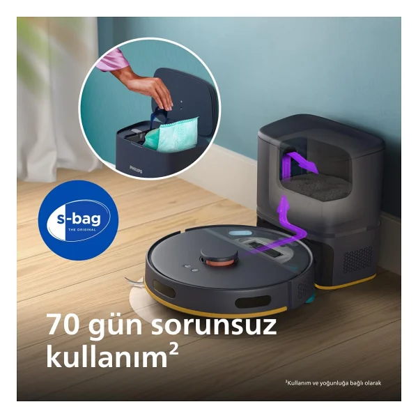 Philips 2000 Serisi Xu2100/25 Çöp İstasyonlu Akıllı Robot Süpürge - Görsel 4