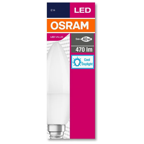 Osram LED 10'lu Paket Mum Clb 40 5w 470 Lümen 6500 Kelvin Beyaz Işık E14 Duy Ampul - Görsel 2
