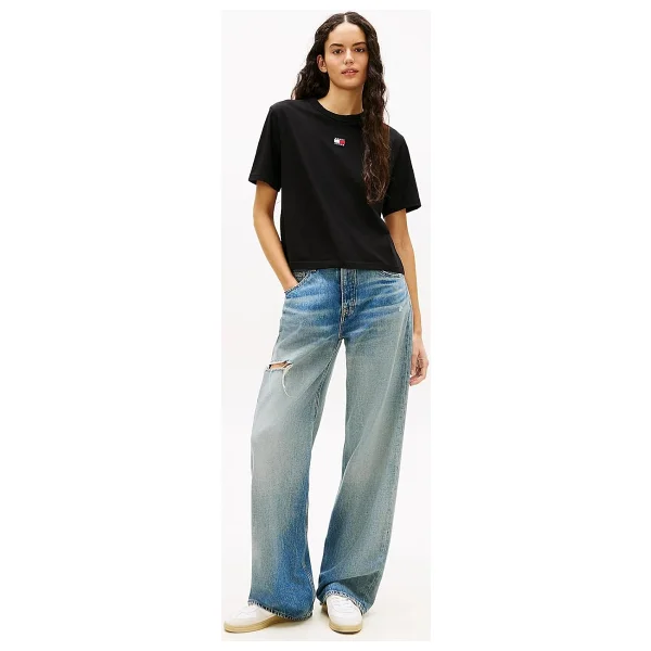 Tommy Hilfiger Jeans Boxy Badge DW0DW22202 Kısa Kollu Bisiklet Yaka Kadın Tişört - Görsel 2