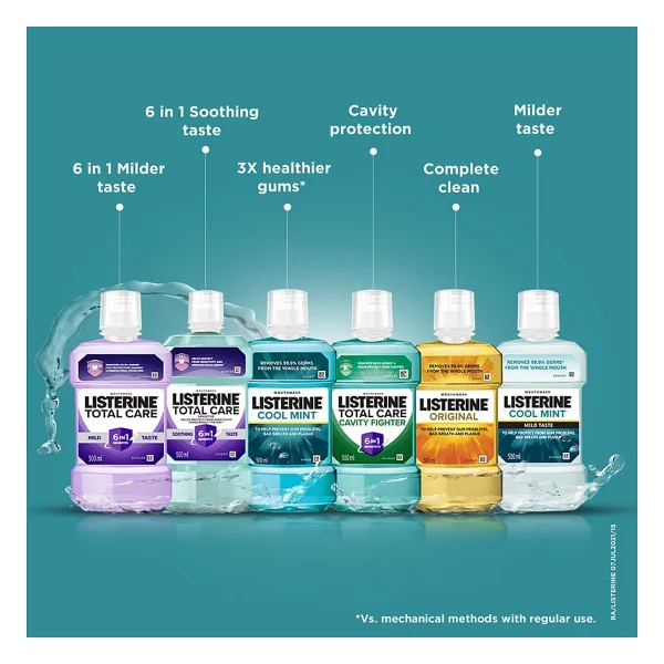 Listerine Cool Mint 500 Ml 2 Adet Gargara - Görsel 6