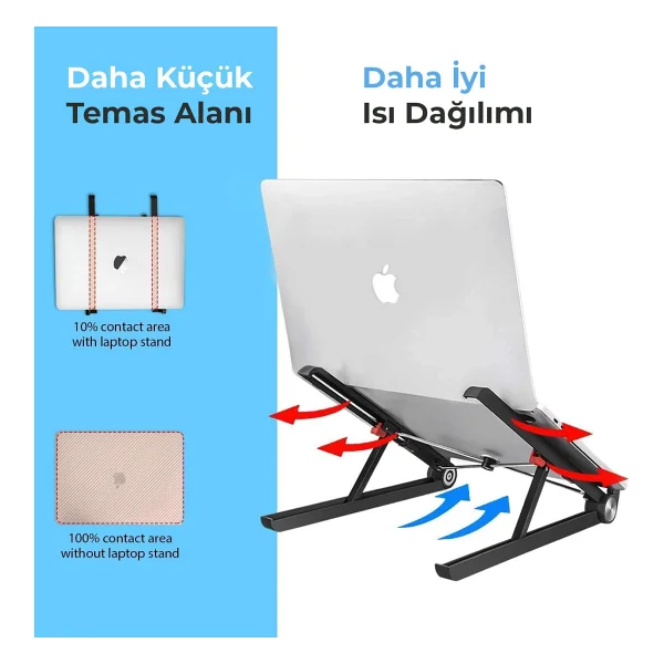 Bix Saıjı X1 Laptop Sehpası, Katlanabilir, Tablet Sehpası, Alüminyum Alaşım, Online Sınıf Çalışması, Duruşu İyileştirme, Isı Dağılımı MacBook, iPad Ve 10-15,6 İnç Olan Tüm Cihazlar İle Uyumlu. Beyaz - Görsel 5
