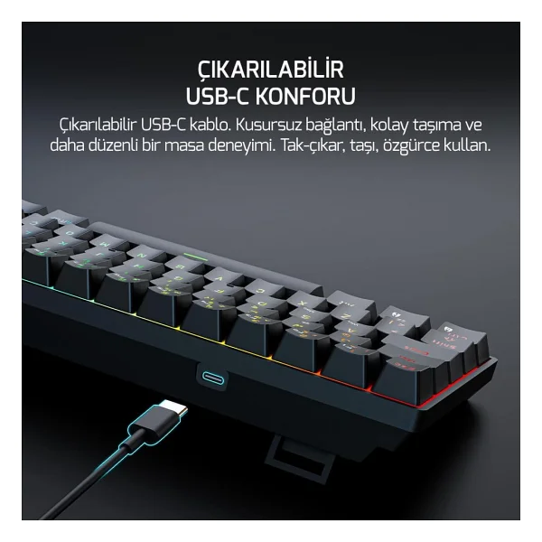 Gamepower Nexa He60 1k RGB Tkl Magnetic Switch Kablolu Oyuncu Klavyesi - Görsel 9