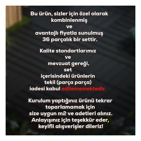Porsima 1177 Bahçe Balkon Teras Banyo Paspası 36lı Zemin Karosu Latte - Görsel 3