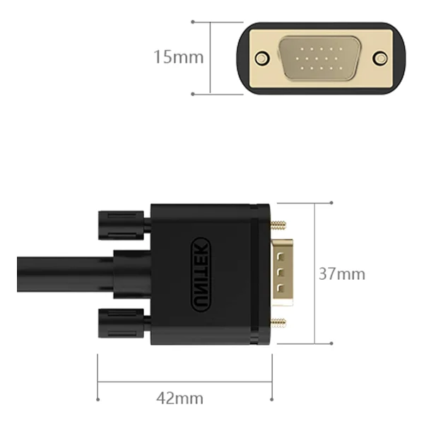 Unitek Y-C506G 10 m VGA Kablo - Görsel 3