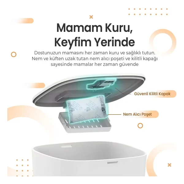Haustier Qq029-Dual 4 Lt Kameralı Akıllı Otomatik Mama Kabı - Görsel 8