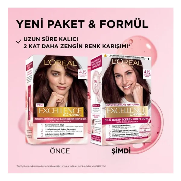 L'oreal Paris Excellence Creme 4.15 Büyüleyici Kahve Saç Boyası - Görsel 2
