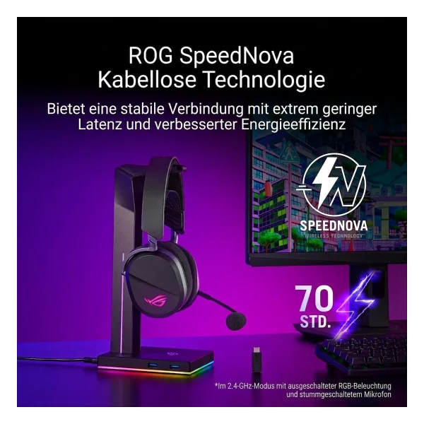 Asus Rog Pelta RGB Kablosuz Kulak Üstü Oyuncu Kulaklığı - Görsel 7