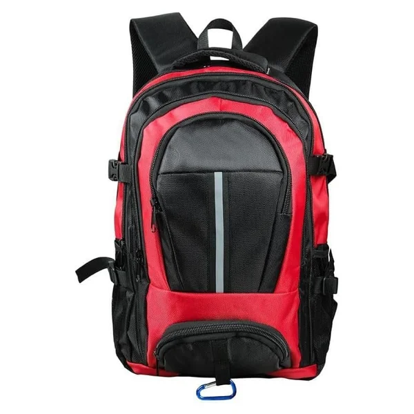 Bagacar Dağcı Trekking Seyahat Ve Kamp Sırt Çantası Kırmızı Siyah Siyah Büyük Boy Unisex - Görsel 2