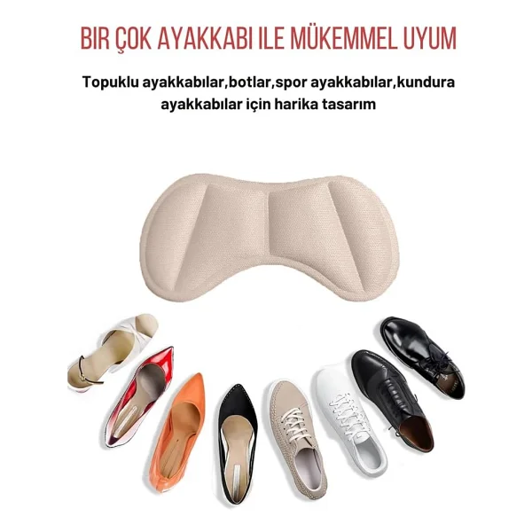 Black Deer T30 Ayakkabı Topuk Vurma Önleyici Ve Daraltma Pedi Ayakkabı Topuk Koruyucu Aparat 2 Çift Bej - Görsel 4