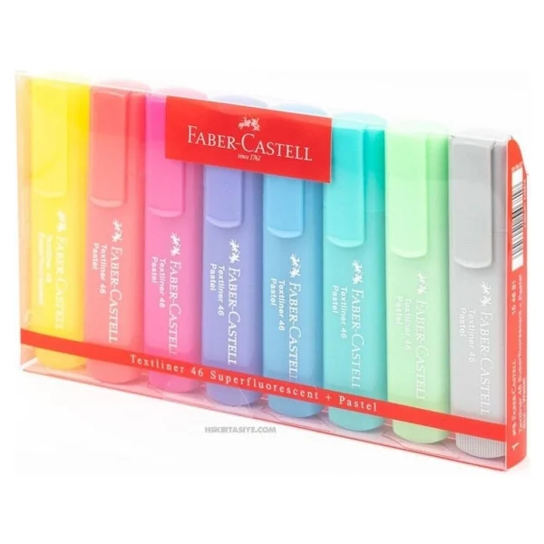 Faber-Castell Textliner 1546 Pastel 8'li Fosforlu Kalem Seti - Görsel 4