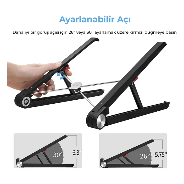 Bix Saıjı X1 Laptop Sehpası, Katlanabilir, Tablet Sehpası, Alüminyum Alaşım, Online Sınıf Çalışması, Duruşu İyileştirme, Isı Dağılımı MacBook, iPad Ve 10-15,6 İnç Olan Tüm Cihazlar İle Uyumlu. Beyaz - Görsel 2