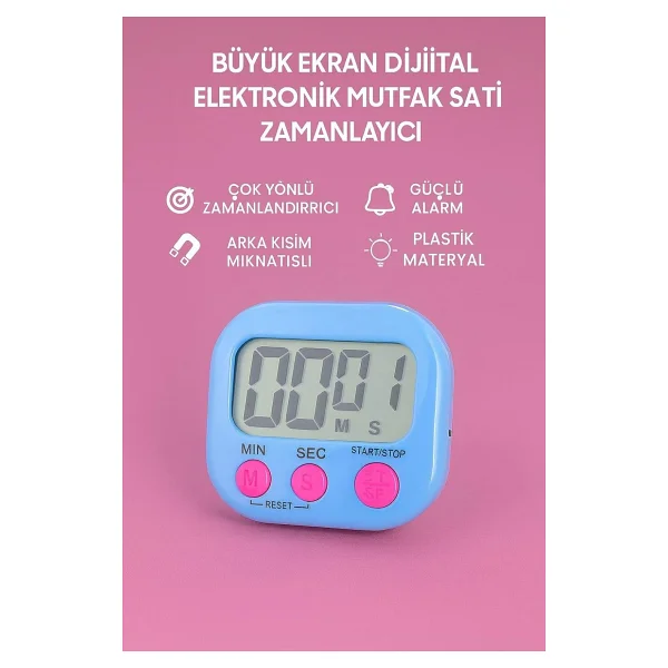 Wf Büyük Ekran Dijital Elektronik Mutfak Saati Zamanlayıcı Thr305mv - Görsel 4