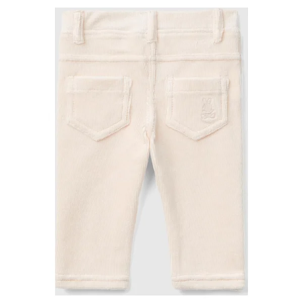United Colors of Benetton Arka Cebi Tavşan İşlemeli Sahte Cepli Pantolon Bebek Kot Pantolon, Toz Pembe, 68 - Görsel 2