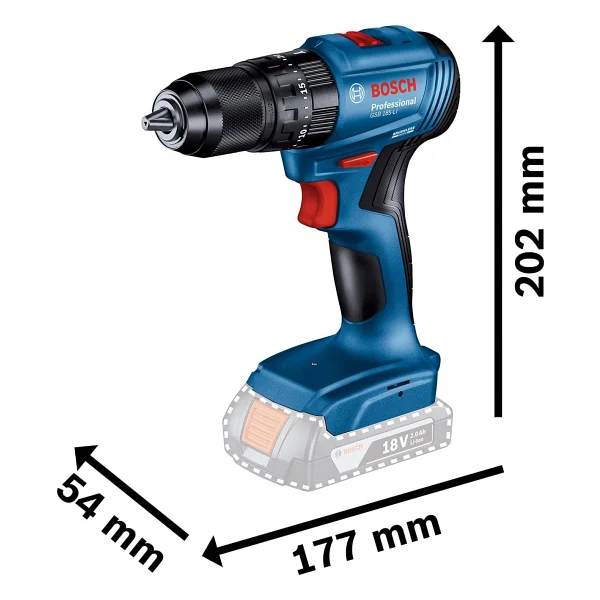 Bosch Gdr 18v-215 + Gsb 185-Li Çift Akülü 2 Ah Elektrikli El Aletleri Seti - Görsel 7