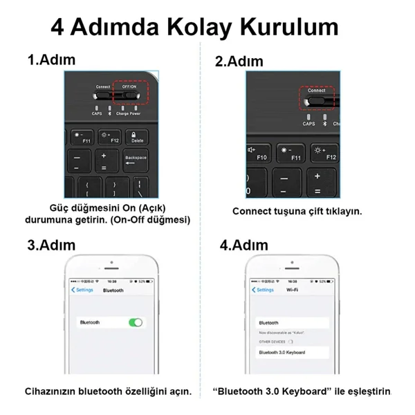 Microcase AL3476 Mor TKL Kablosuz Klavye Mouse Seti - Görsel 3