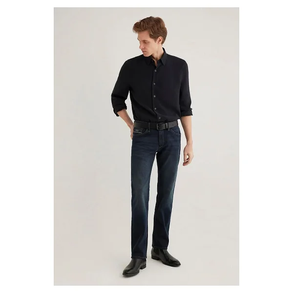 Mavi Hunter Mavi Black 00202-31891 Koyu Mavi Erkek Straight Jean - Görsel 2