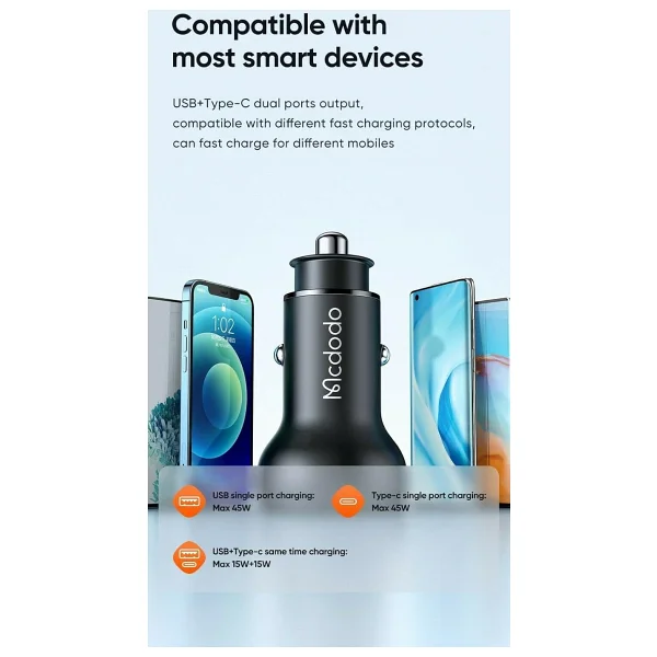 Mcdodo CC-7030 45 W USB Type-C Araç Şarj Aleti - Görsel 3