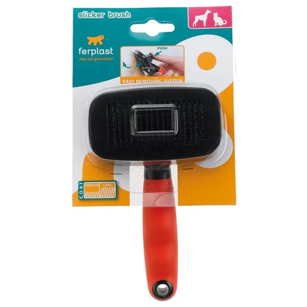Ferplast Gro 5956 Plastik Basmalı 12x19 cm Köpek Tüy Toplama Tarağı - Görsel 2