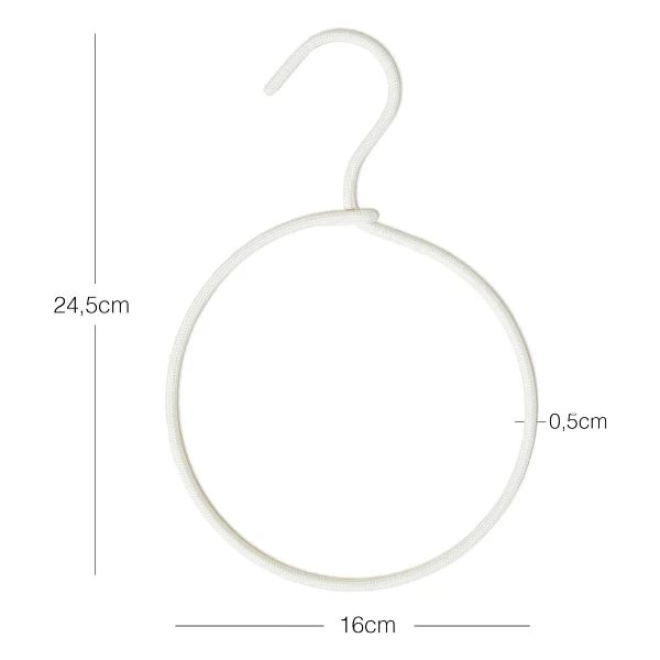 Ocean Home Textile 4'lü Halka Ekru Renk Kumaş Kaplı Metal Aksesuar Askısı 24.5 x 16 x 0.5 cm - Görsel 2