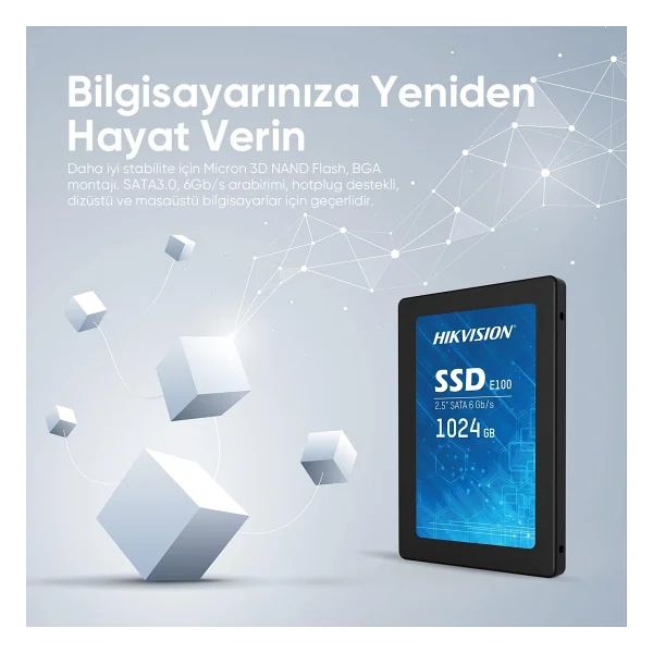 Hikvision E100/128g Sata 3.0 2.5" 128 GB SSD - Görsel 3