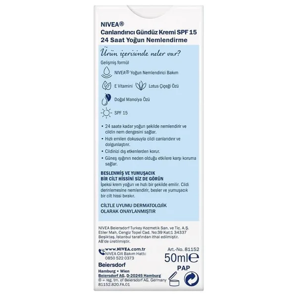 Nivea Essentials Canlandırıcı Normal Ciltler İçin Spf 15 Tüp Gündüz Kremi 50 Ml - Görsel 6
