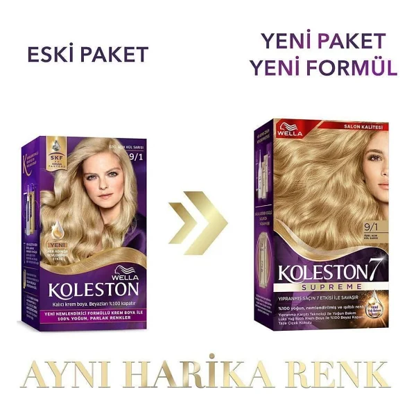 Koleston Supreme 9.1 Özel Açık Kül Sarısı Saç Boyası - Görsel 2
