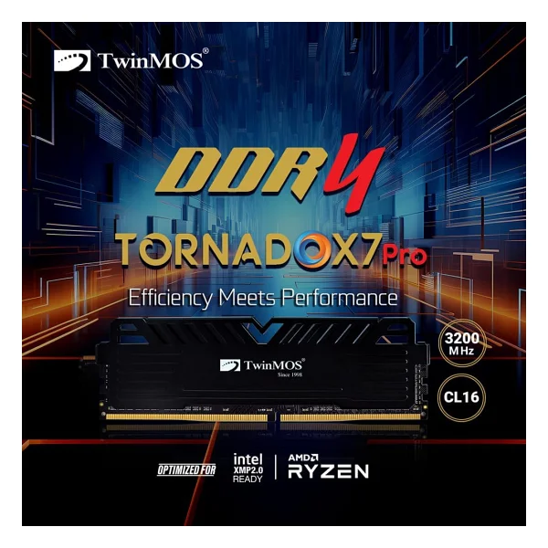 Twinmos Tornadox7 Pro 8 GB 3200 MHz Cl16 Tmd48gb3200d16bkx7p DDR4 RAM - Görsel 2