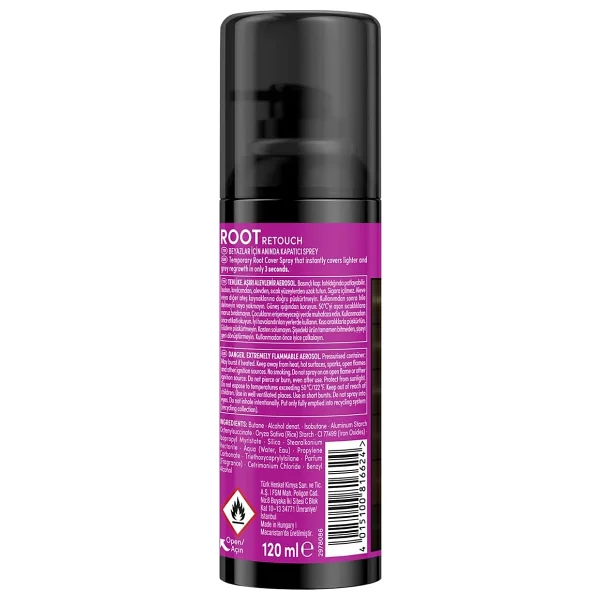 Root Retoucher Saç Dipleri İçin Kapatıcı Siyah 120 Ml Sprey Saç Boyası - Görsel 2