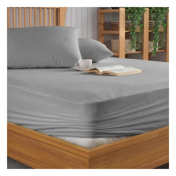 FORMEYA Gri Sıvı Geçirmez Alez - Tek-Çift Kişilik Alez - Mikrofiber Kumaş - Fitted(Yatağı Saran) Alez - Yatak Koruyucu Alez-Çarşaf(150x200) - Görsel 4