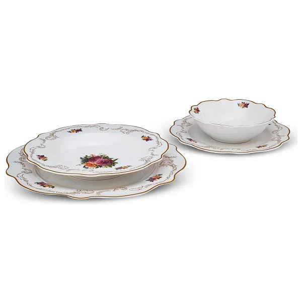 Karaca Forever Bone Antique 24 Parça 6 Kişilik Yemek Takımı - Görsel 4