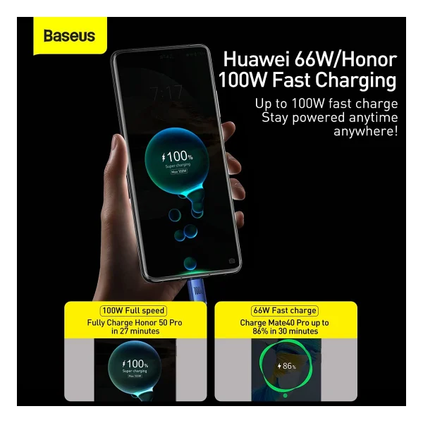 Baseus Crystal Shine 1.2 M USB To Type-C Hızlı Şarj Kablosu - Görsel 6