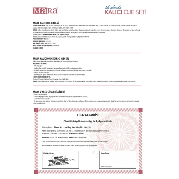 Mara Kalıcı Oje Seti - Görsel 8