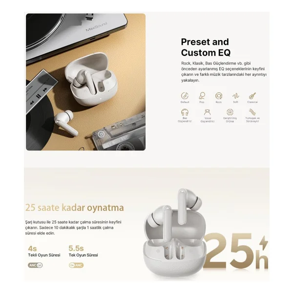 Qcy Buds Ht15 ANC TWS Kulak İçi Bluetooth Kulaklık - Görsel 5