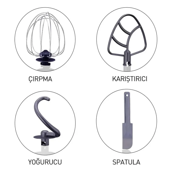Korkmaz Pro Mix A470-03 1600 W 4.7 lt Kırmızı Stand Mikser - Görsel 10