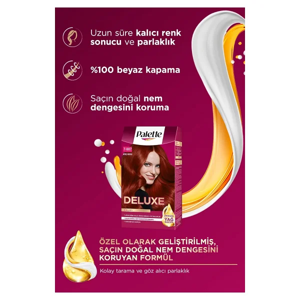 Palette Deluxe 7.887 Ateş Kızılı Saç Boyası - Görsel 2