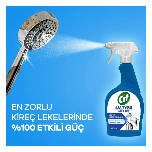 Cif Ultra Hız & Güç Kireç Sökücü Sprey 1000 Ml - Görsel 5