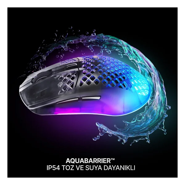 Steelseries Aerox 3 Wireless Gen 2 4K Shadow RGB Şarjlı Ergonomik Optik Kablosuz Oyuncu Mouse - Görsel 7