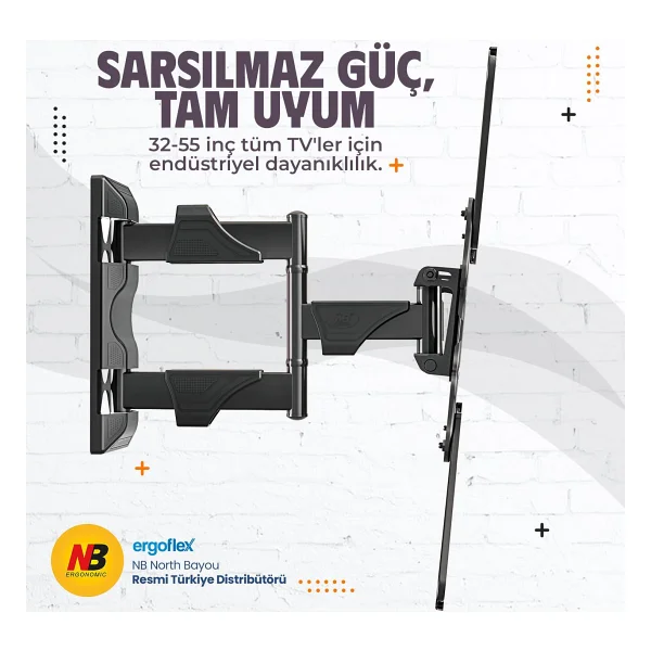 North Bayou P4 32-55 inç Hareketli TV Askı Aparatı - Görsel 5
