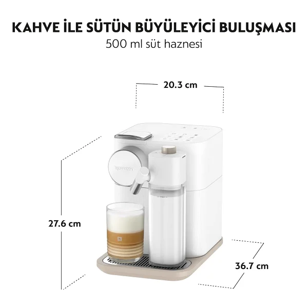 Nespresso F541 Gran Lattissima Beyaz Kapsül Kahve Makinesi - Görsel 4