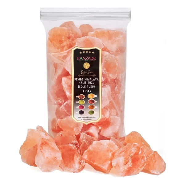 Hanzade Bitkisel Halit Tuz Sole Tuzu 500 Gr Şeffaf Berrak Kristal Pembe Himalaya Halit Sole Tuzu - Görsel 9
