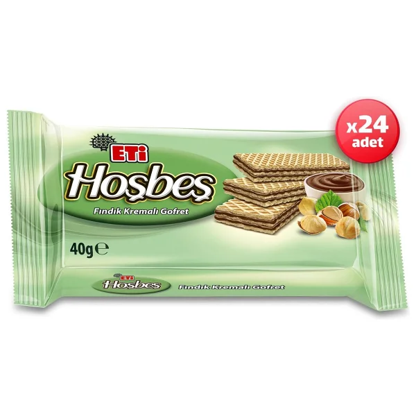 Eti Hoşbeş Fındık Kremalı Gofret 40 Gr 24'lü - Görsel 4