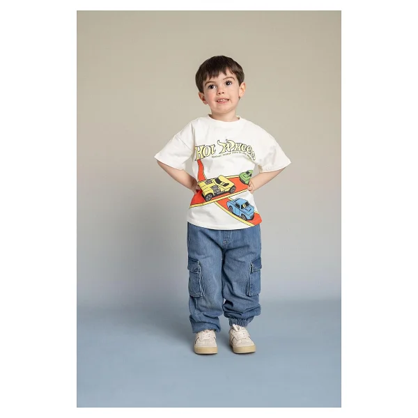 DeFacto %100 Pamuk Jogger Fit Jean Pantolon Erkek Bebek G6143A526SP - Görsel 3
