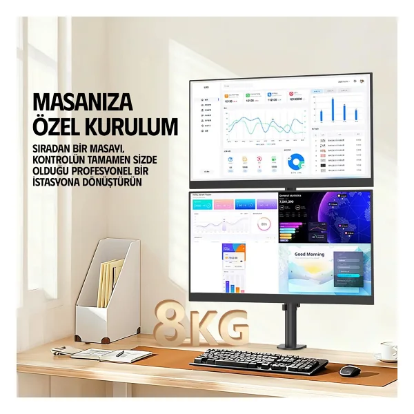 Ergoflex Ef63 13-32 İnç İki Kollu Monitör Standı - Görsel 2
