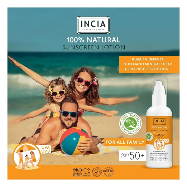 Incia Doğal Tüm Aile İçin Leke Karşıtı 100 Ml 50 Faktör Güneş Losyonu - Görsel 7