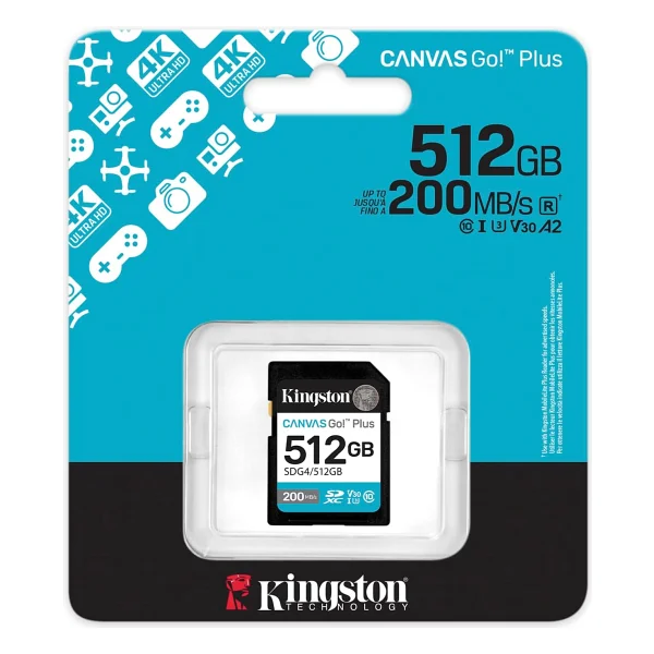 Kingston Canvas Go! Plus SDG4/512GB Class 10 UHS-I U3 V30 512 GB Hafıza Kartı - Görsel 4