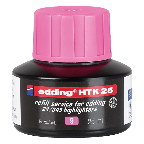 Edding HTK 25 Pembe Fosforlu Kalem Yedek Mürekkebi