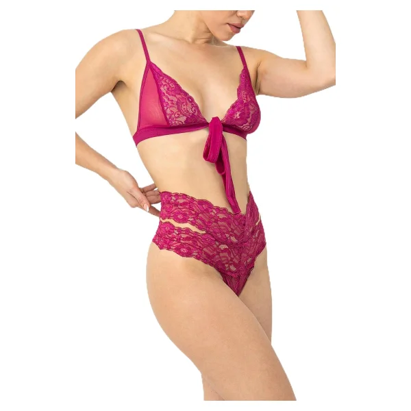 Miorre Swan Dantelli Kapsız Fantezi Bralet Takım Ekru L-XL - Görsel 6