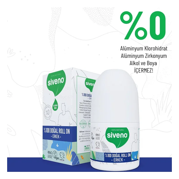 Siveno %100 Doğal 50 Ml Erkek Roll-On Deodorant - Görsel 4