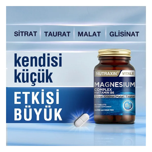 Nutraxin Magnesium Complex + Vitamin B6 60 Tablet - Görsel 9